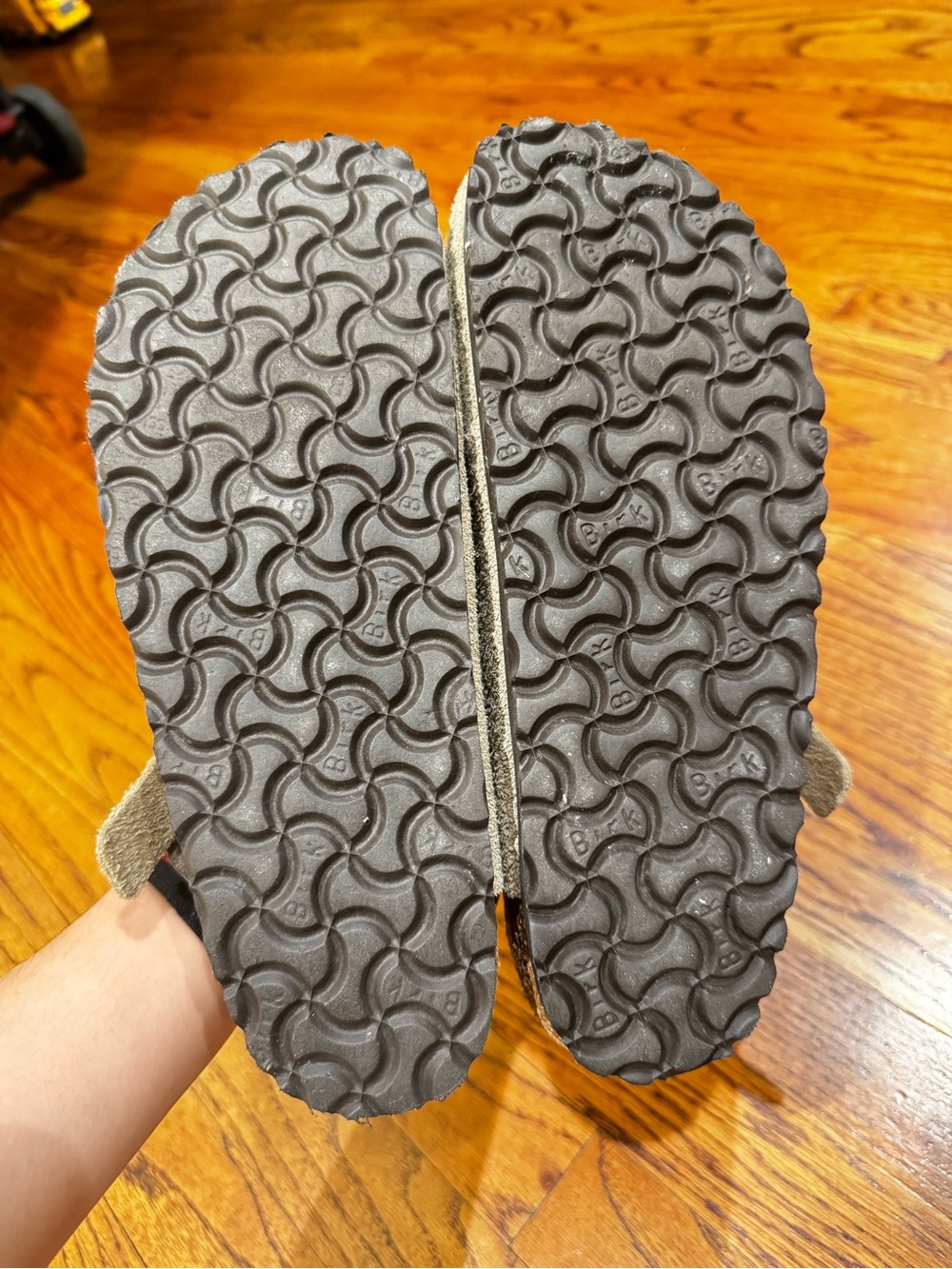 Birkenstock Taupe Suede Slingback Clog Mules - Picture 3 of 3